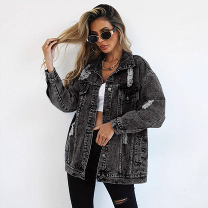 Women's Ripped Denim Jacket