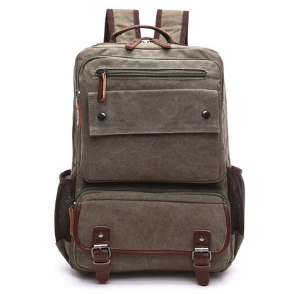 Multi-Pocket Canvas Travel Backpack