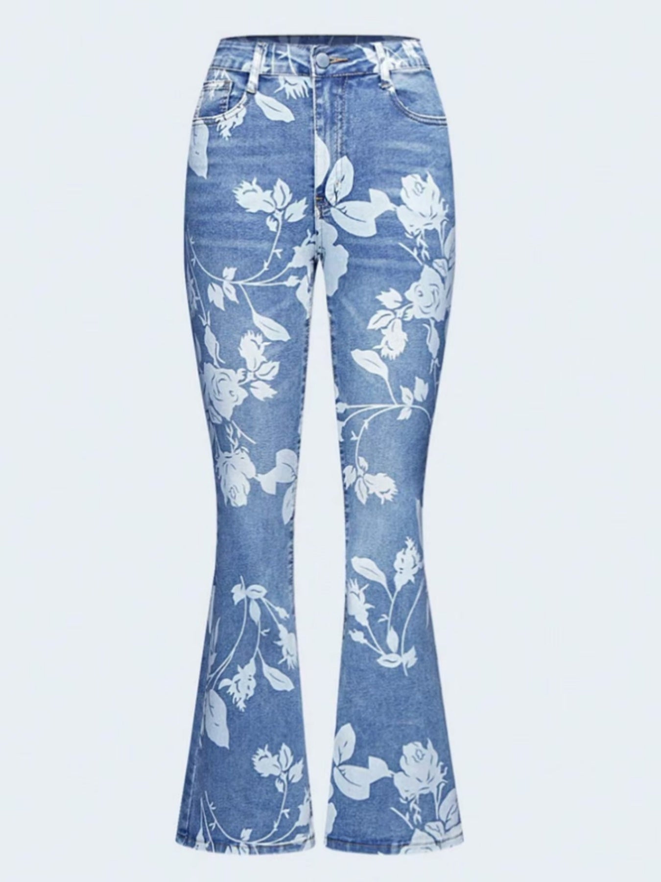 Women's Floral Denim Pants