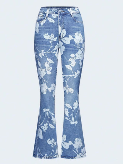 Women's Floral Denim Pants