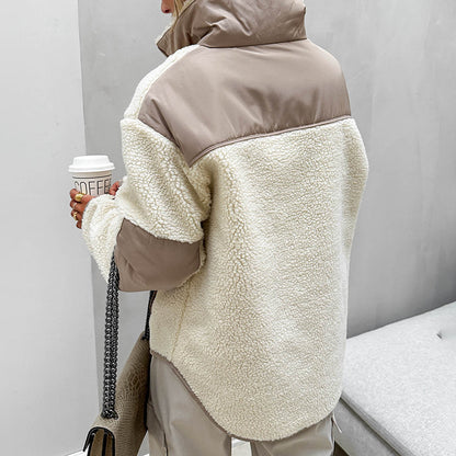 Women's Plush Loose Lapel Pullover Sweater