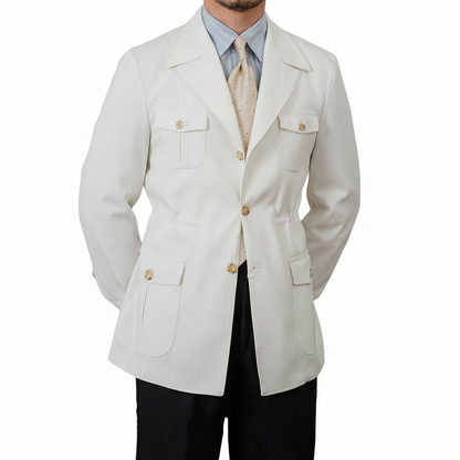 Retro Linen Blend Italian Casual Jacket