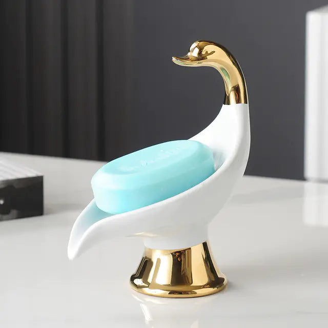 Leaf-Shaped Drain Soap Holder for Bathroom Storage