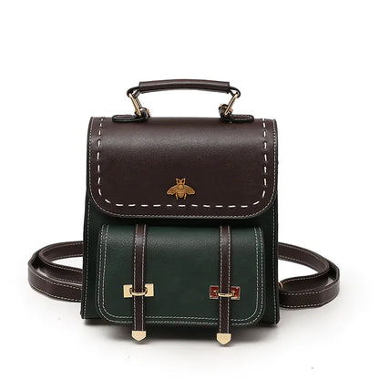 Women's Small Contrasting Retro Backpack