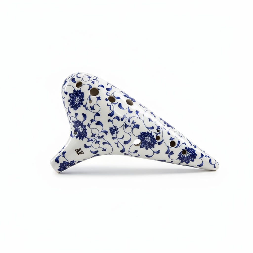 Blue and White Porcelain Ocarina