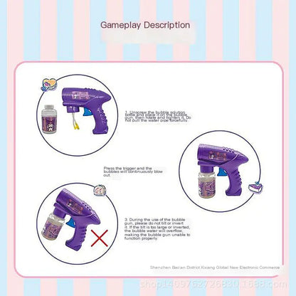 Sanrio Kids Manual Bubble Gun Cartoon Toy for Outdoor Use