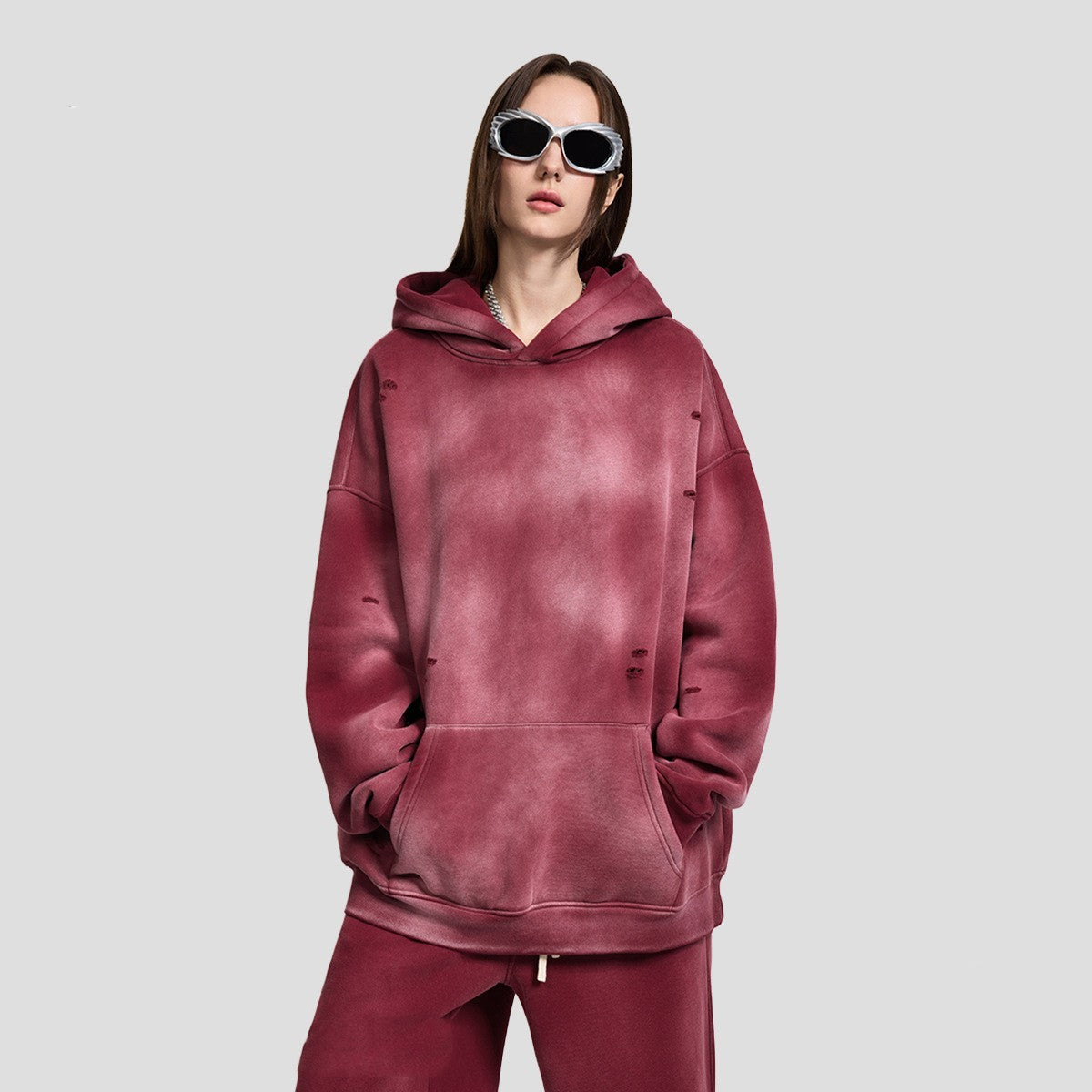 Loose Wash Worn-out Fleece Sweater