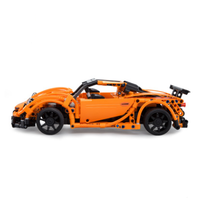 Remote Control Orange Race Car Building Toy for Kids