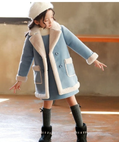 Kids' Princess Autumn Jacket in Suede Fabric