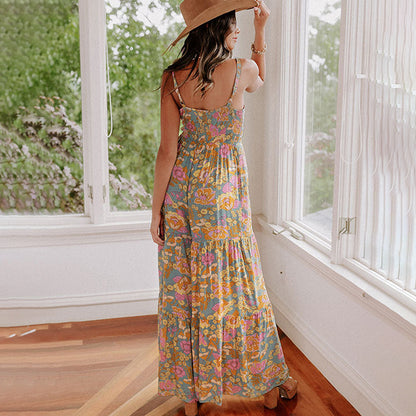 Sleeveless Spaghetti Strap V-neck Jumpsuit