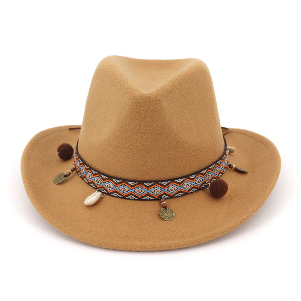 Western Cowboy Wool Hat for Men and Women, Jazz Hat