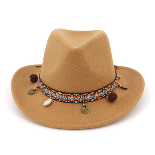 Western Cowboy Wool Hat for Men and Women, Jazz Hat