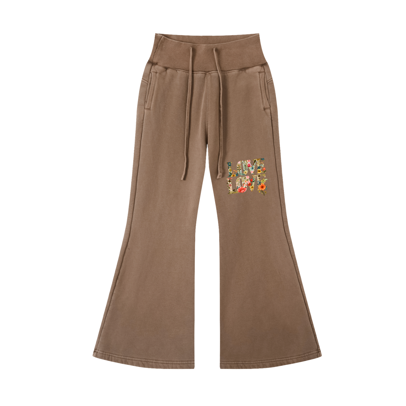 Vintage Washed Flared Fleece Pants