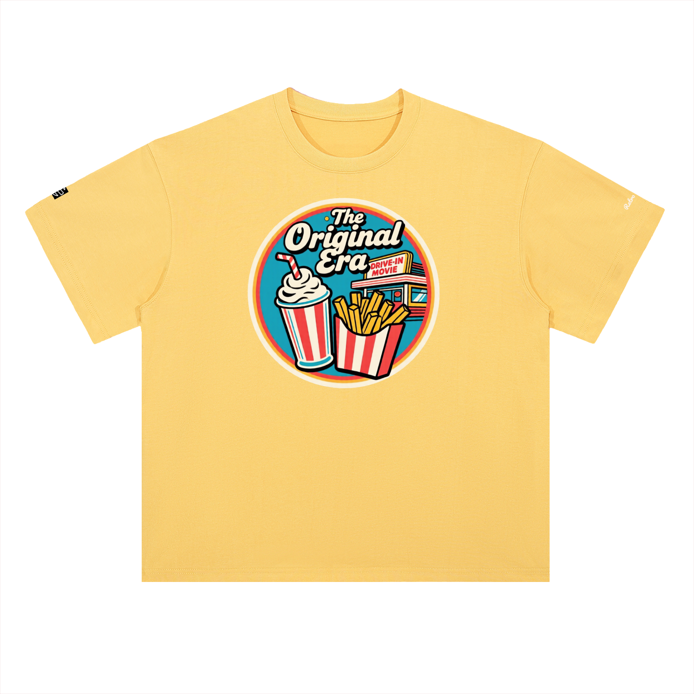 Retro Drive In Snack Bar Heavyweight Drop Shoulder Cotton T-Shirt