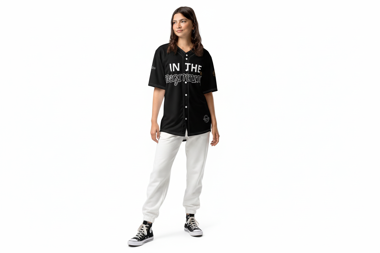 The Beginning Baseball Jersey - Black