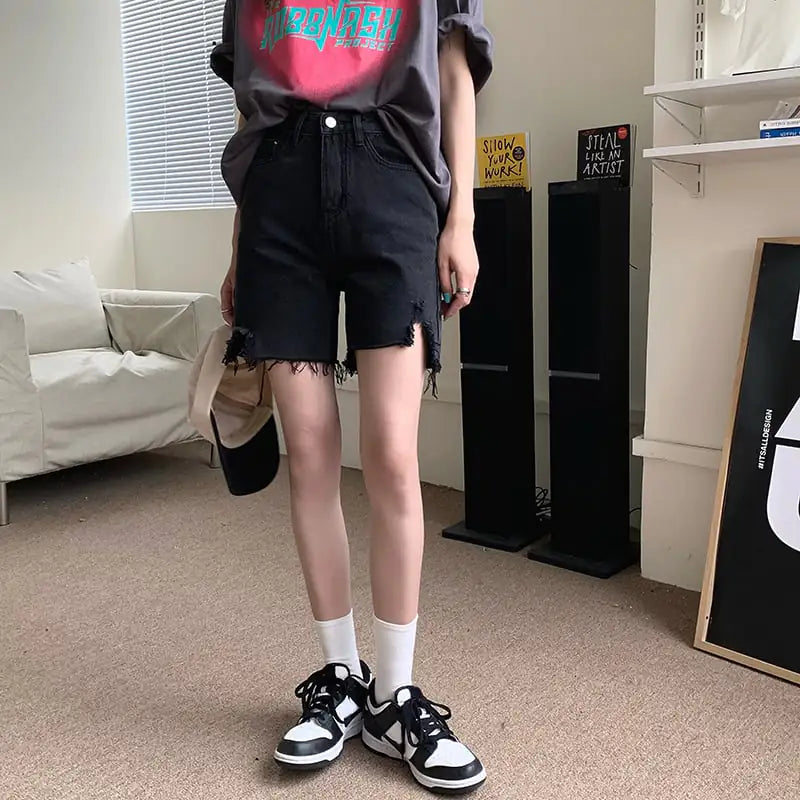 Women's Ripped Denim Shorts