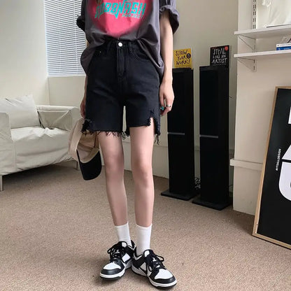 Women's Ripped Denim Shorts