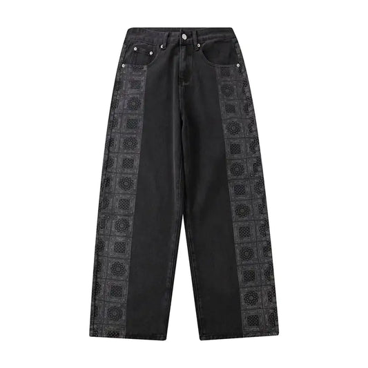 Cashew Flower Black Jeans