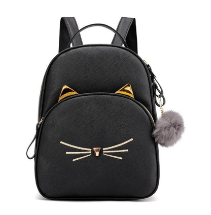Cat Leather Backpack