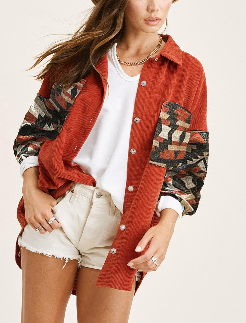 Women's Corduroy Fall Winter Cowboy Coat