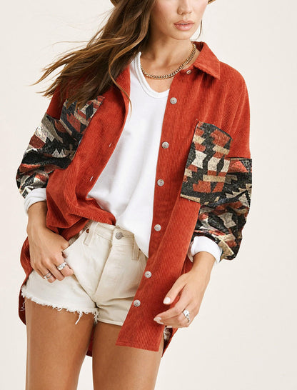 Women's Corduroy Fall Winter Cowboy Coat