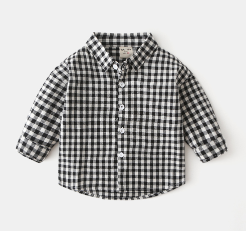 Kids' Plaid Cotton-Linen Shirt