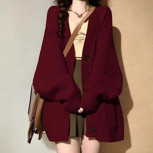 Retro Casual Laid-back Sweater Coat