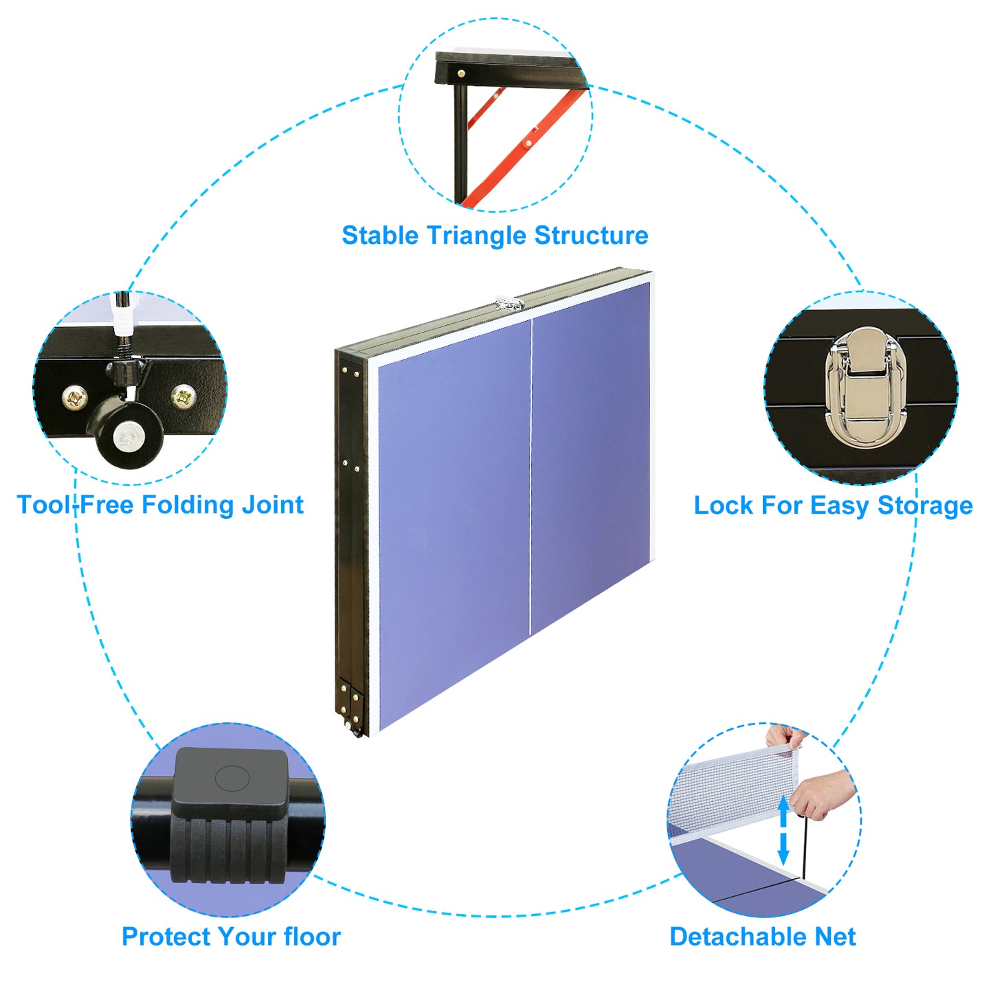 Portable Folding Table Tennis Set