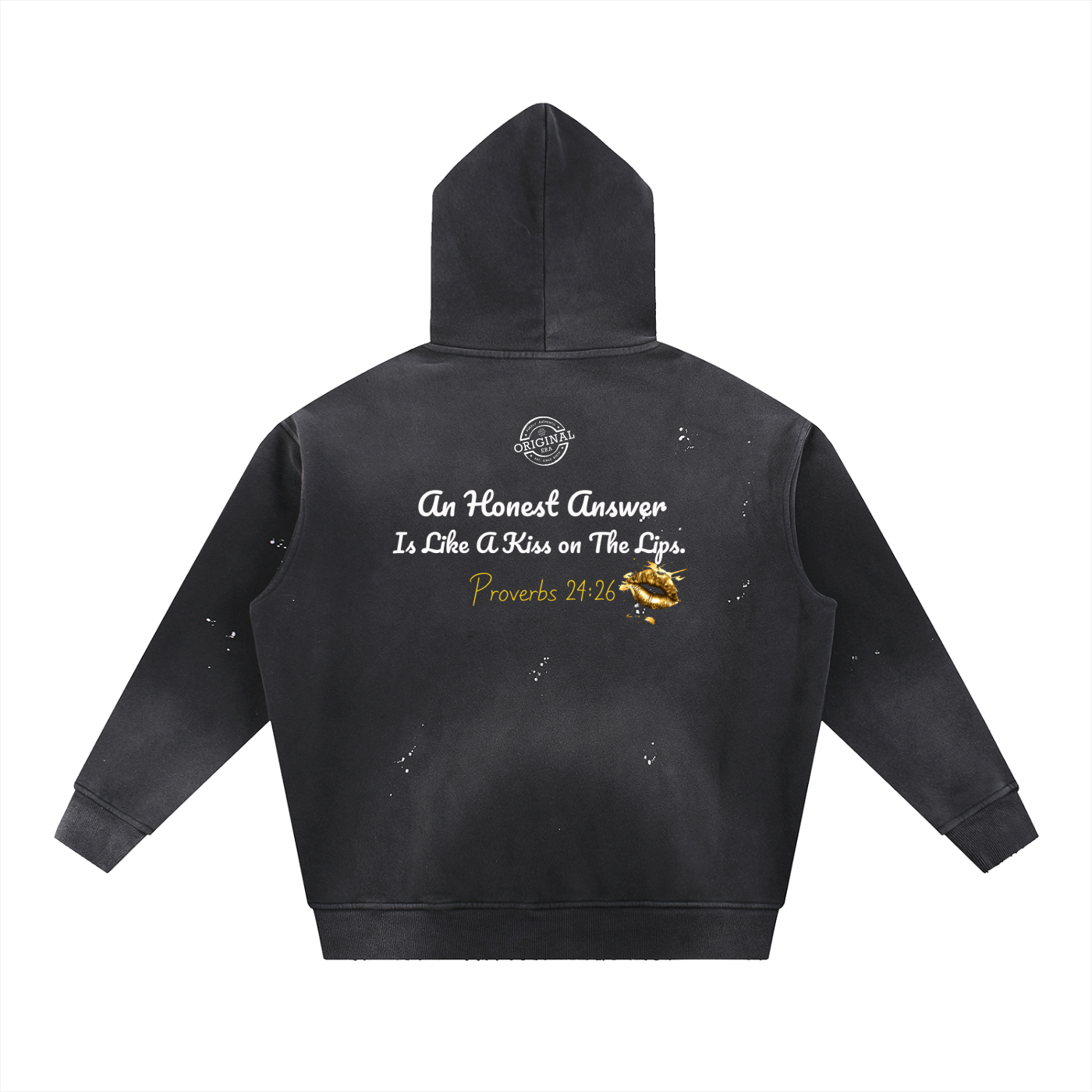 "Honest Lips" Vintage Washed Frayed Fleece Hoodie