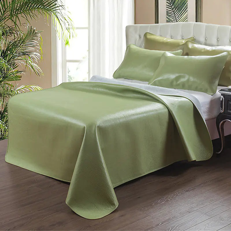 Premium Solid Color Buffalo Leather Mat Set (3 Pieces)