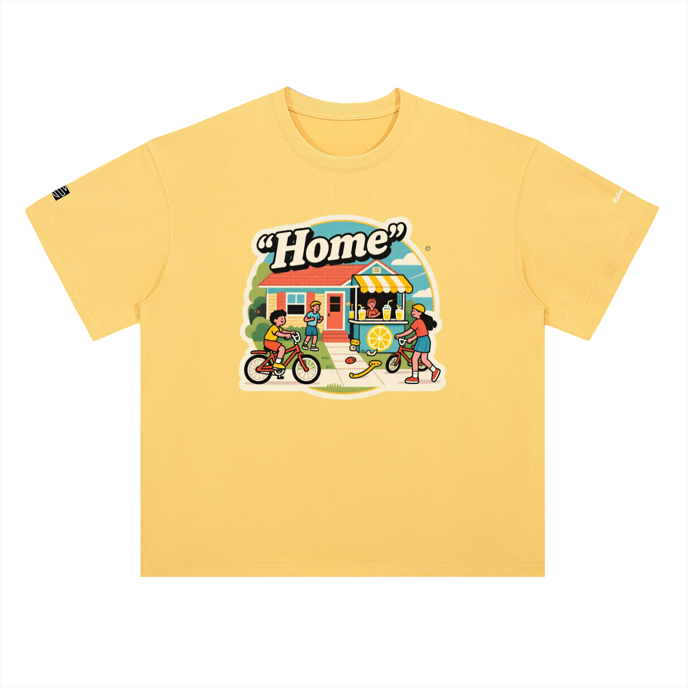 Retro "Home" Heavyweight Drop Shoulder Cotton T-Shirt