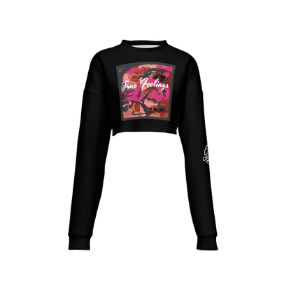 Women’s ORIGINAL ERA "TRUE FEELINGS" Cropped Crewneck Sweatshirt-Techno Scuba Knit