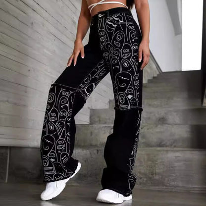 Cartoon Cat Bell Bottoms
