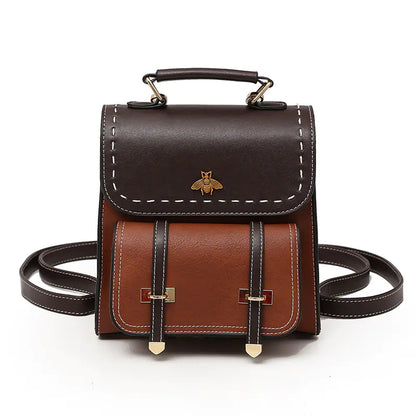 Women's Small Contrasting Retro Backpack