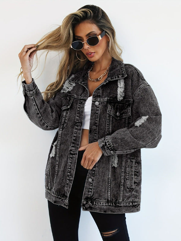 Women's Ripped Denim Jacket