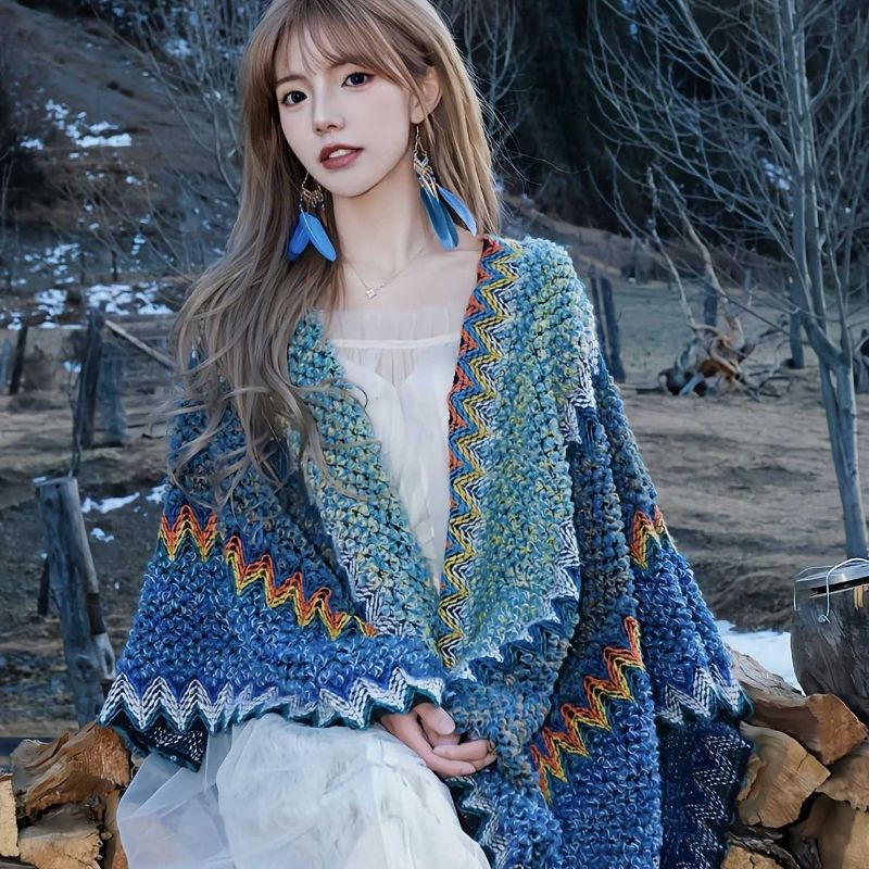 Yunnan Vintage Fringe Travel Shawl