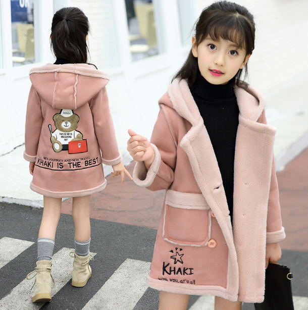 Kids' Princess Autumn Jacket in Suede Fabric
