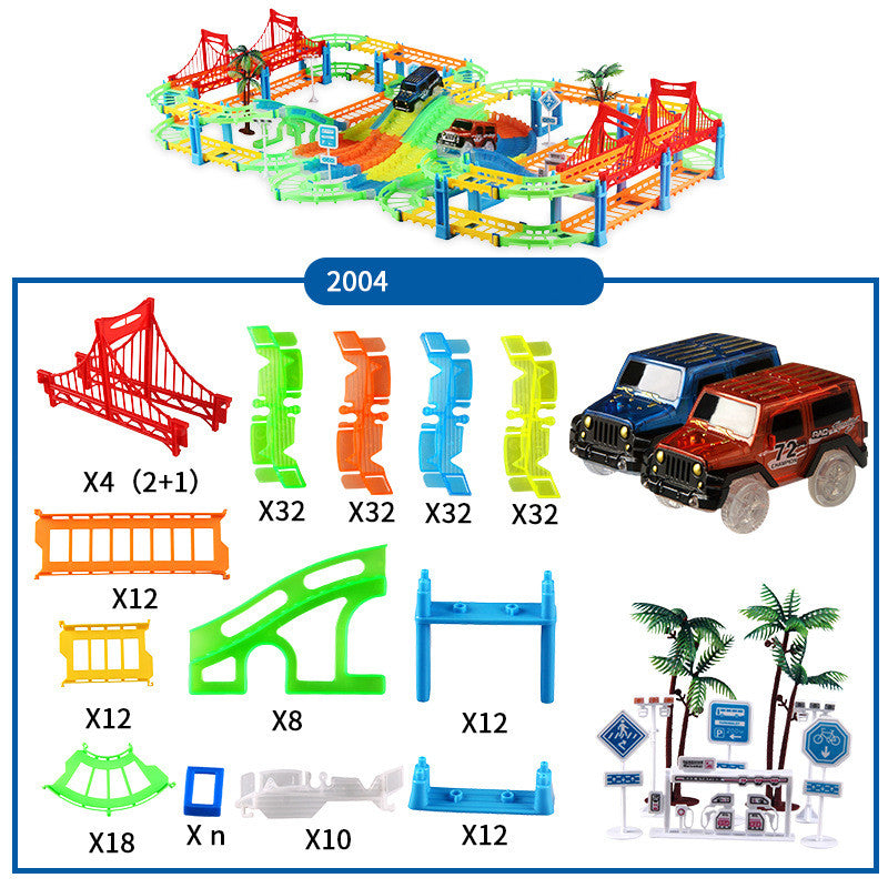 Electric Light 2-in-1 Track Car Set for Kids