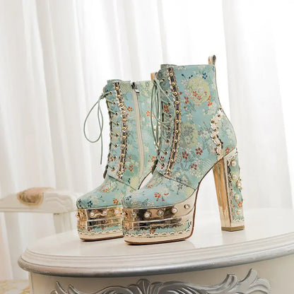 Vintage Confidence Waterproof High Heel Boots