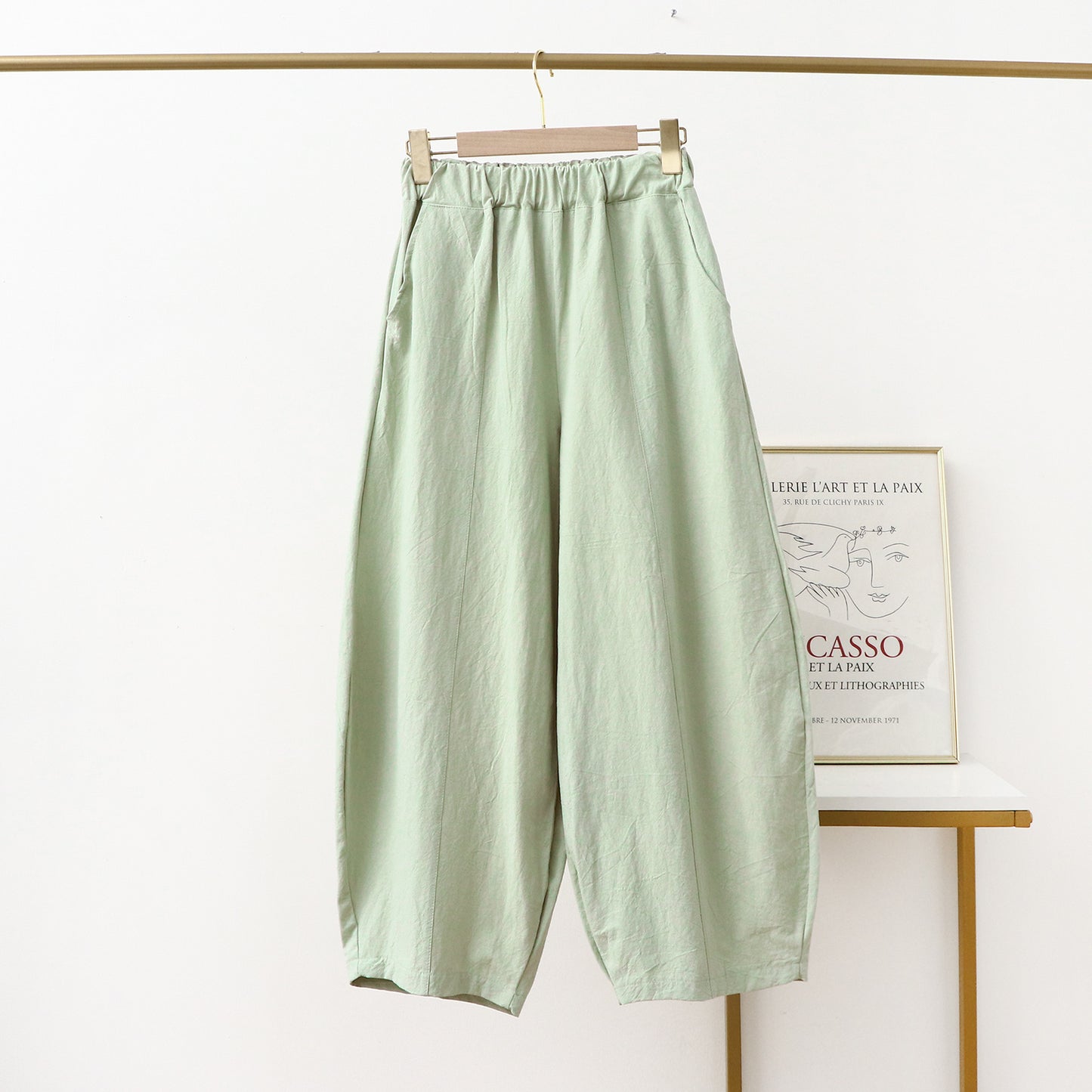 Women's Summer Thin Solid Color Linen Dungarees