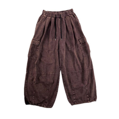 Unisex Vintage Silhouette Distressed Casual Cargo Pants