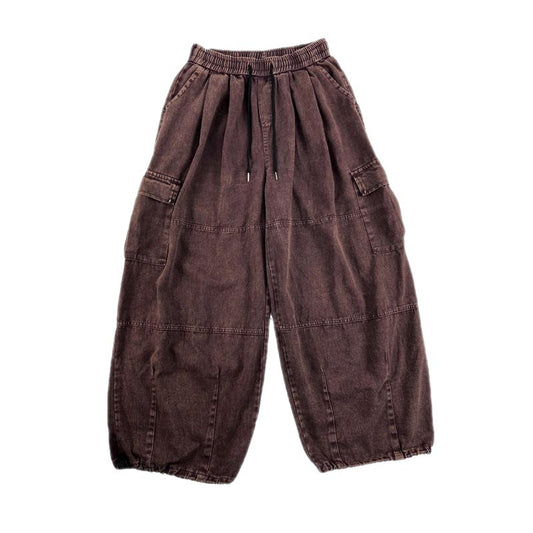 Unisex Vintage Silhouette Distressed Casual Cargo Pants