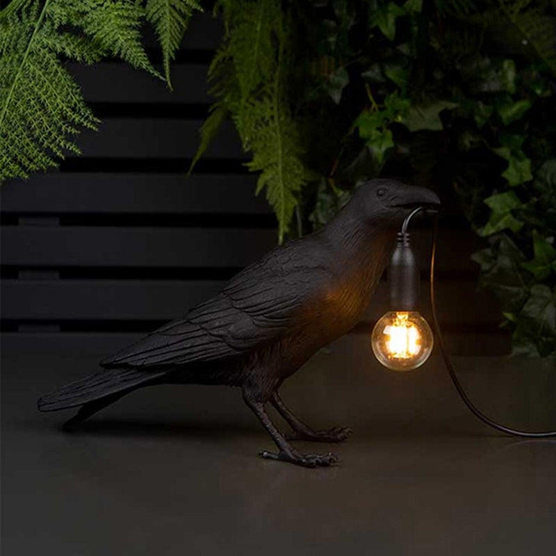 Unique Black & White Bird Shape Table & Wall Lamp