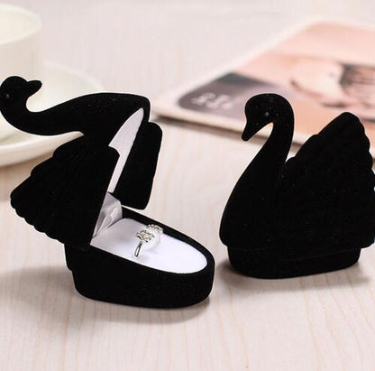 Little Swan Jewelry Box, Velvet Storage Case for Rings