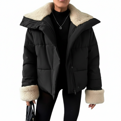 Ladies Belt Fur Collar Cotton Jacket