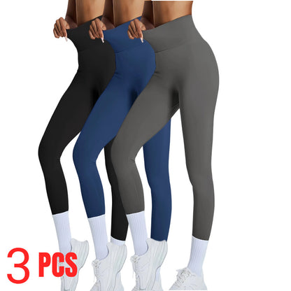 3 PACK Women's High Waisted Seamless Leggings