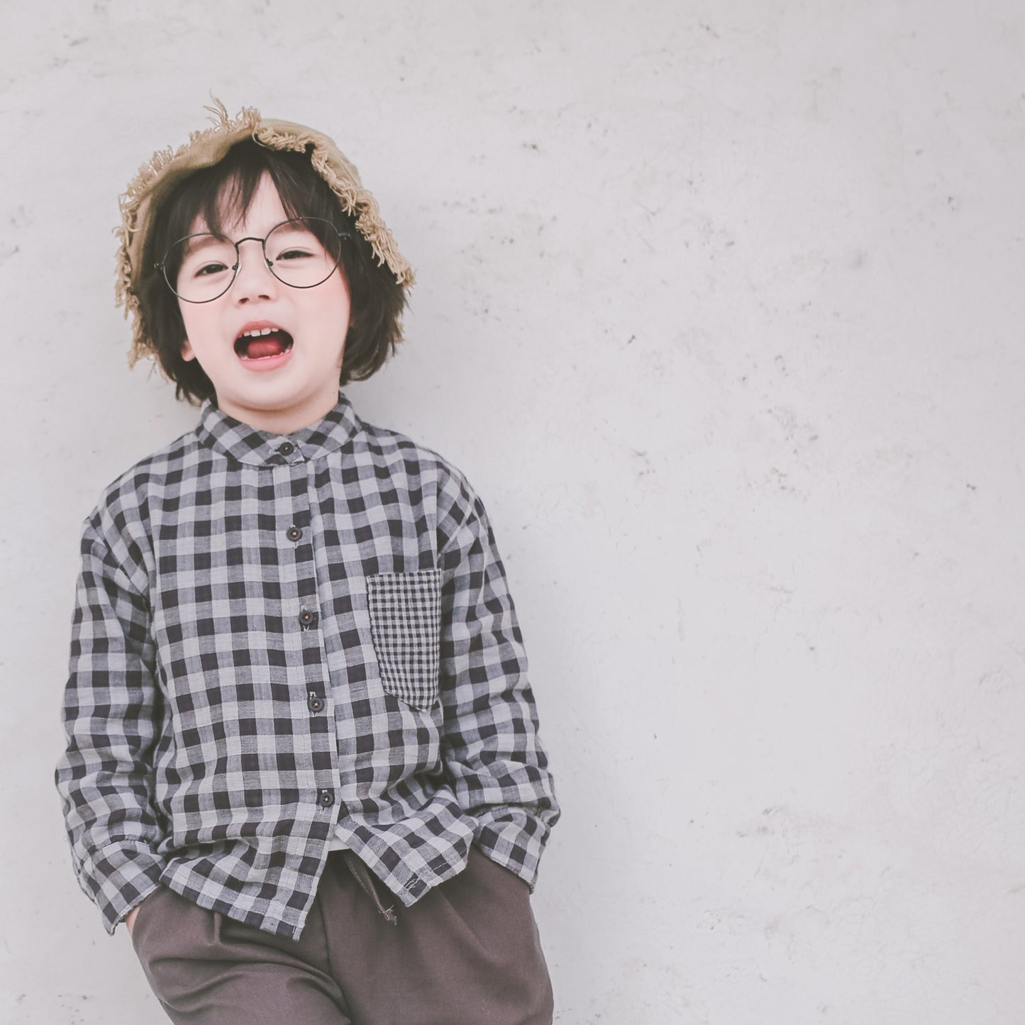 Kids' Plaid Cotton-Linen Shirt