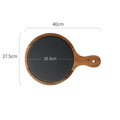 Black Wooden Pizza Tray and Platter
