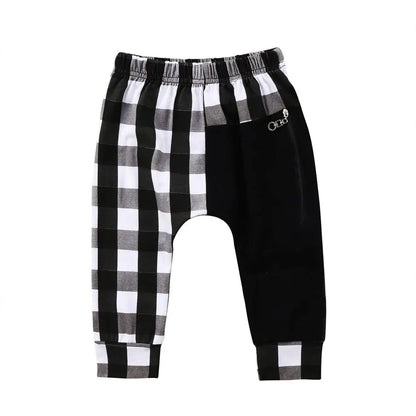 Pudcoco Boys' Casual Plaid Harem Pants (1Y-6Y)
