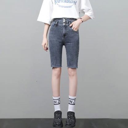 High-Waisted Skinny Black Pencil Jeans